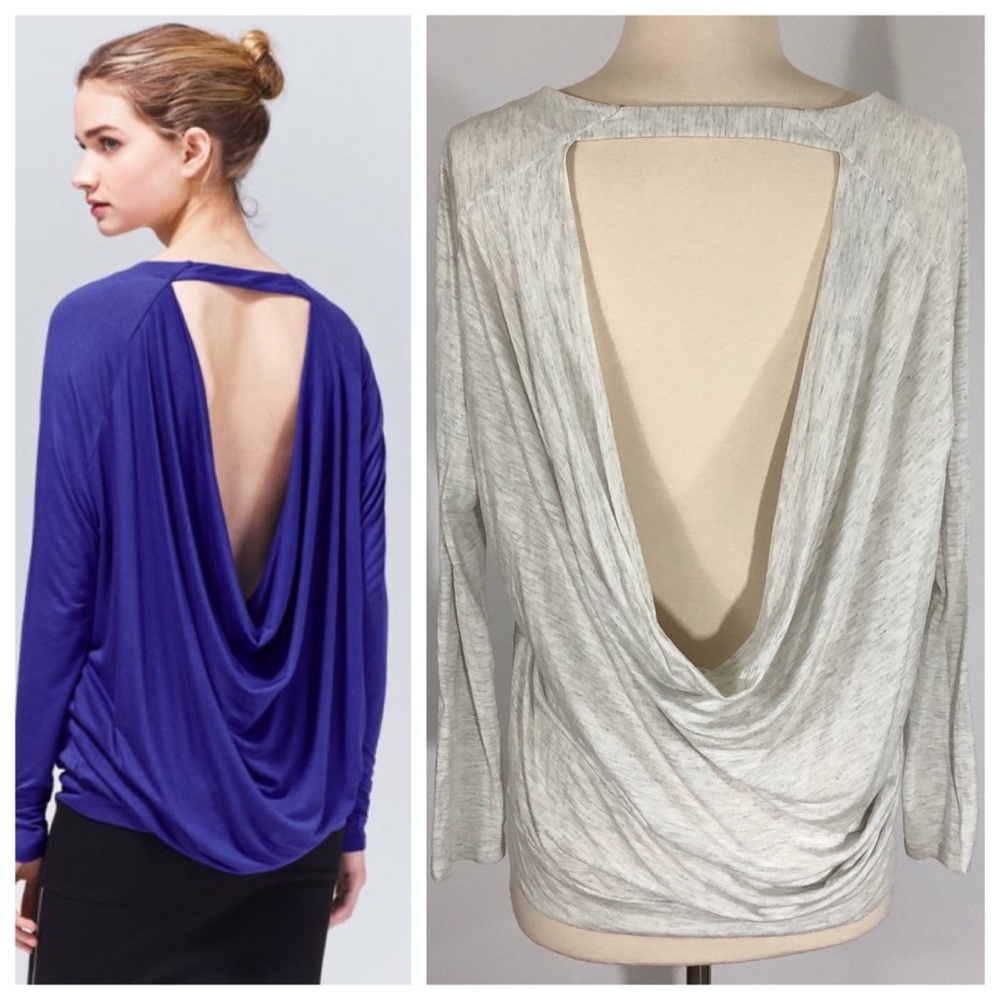 Wilfred Francois Draped Back Top XS Long Sleeve